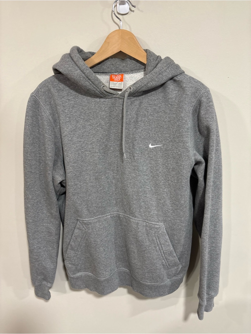 Nike Gray Pullover Hoodie with White Swoosh